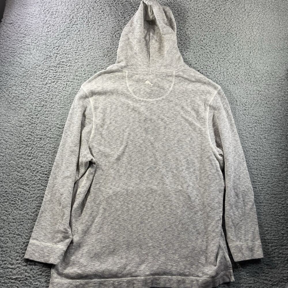 Tommy Bahama Mens XXL Gray Melange Knit Hoodie Pullover Sweater Long Sleeve - Picture 7 of 8